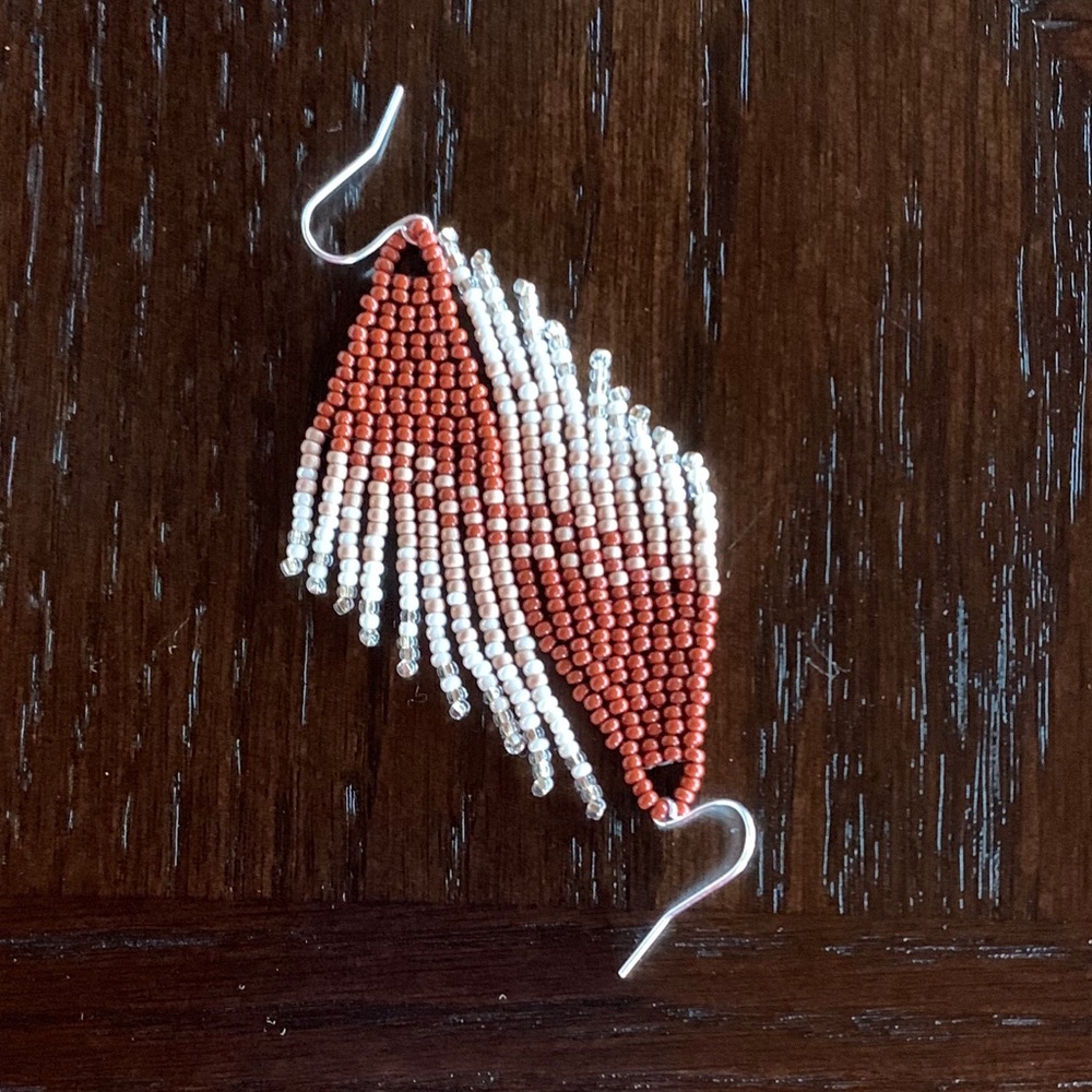 Handmade western beaded earrings dangles ombré
